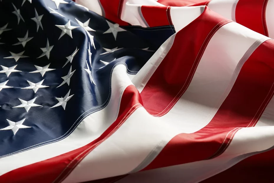 Closeup photo of the American flag